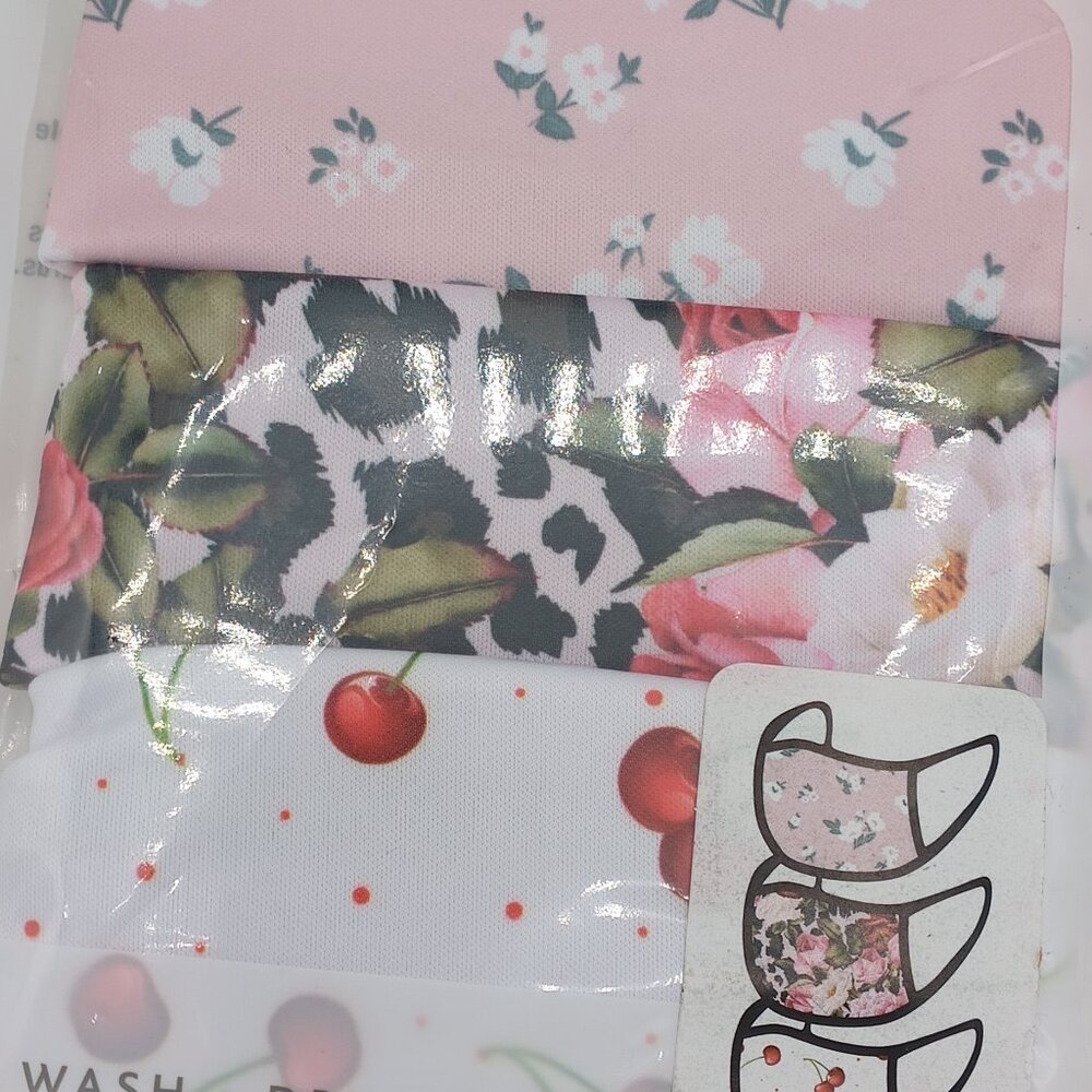 New 3 Pack Adult Face Covers Masks